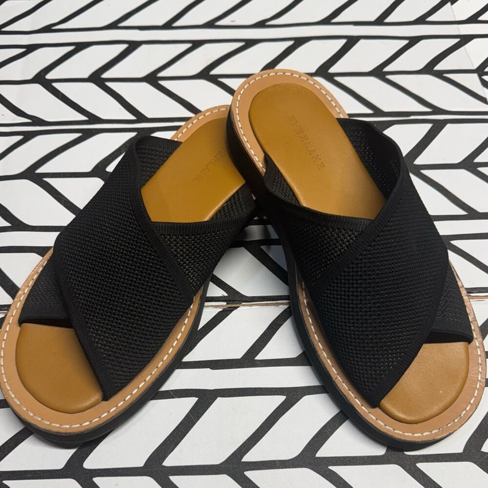Everlane The Reknit City Black Slip-On Sandals size 8